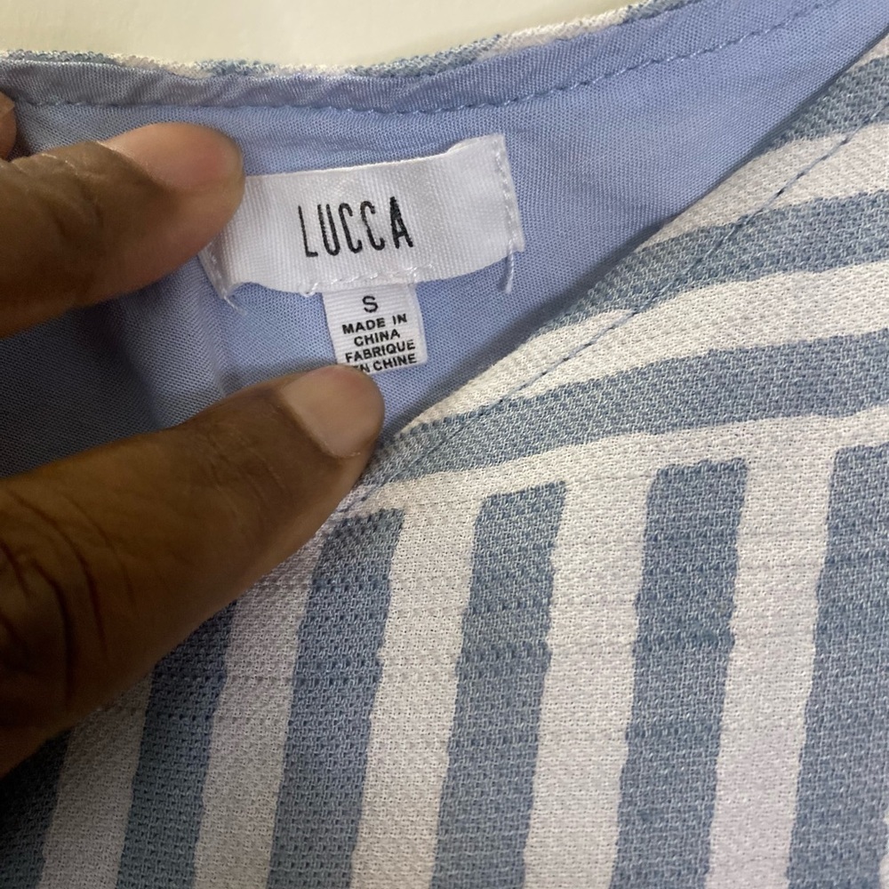 Lucca Blue and White Ruffled Sundress - Picture 2 of 9